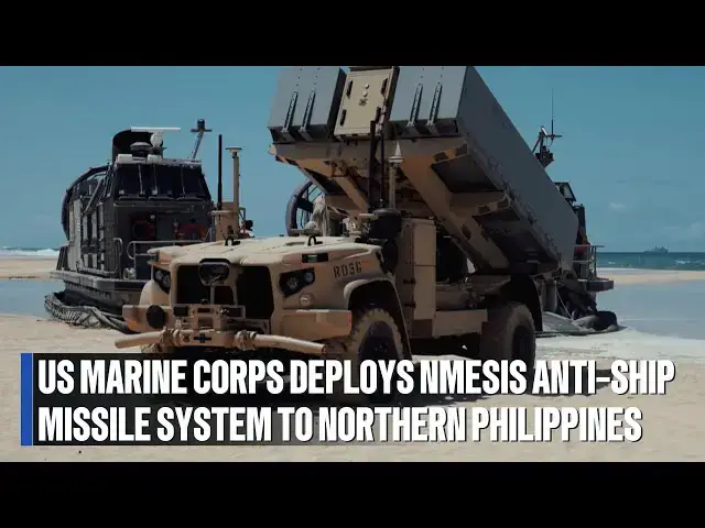'Video thumbnail for US Marine Corps Deploys NMESIS Anti-ship Missile System to Northern Philippines for Ex Balikatan 25'