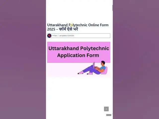 'Video thumbnail for Uttarakhand Polytechnic Admission 2025 #uttarakhand #polytechnic #polytechnicupdate'