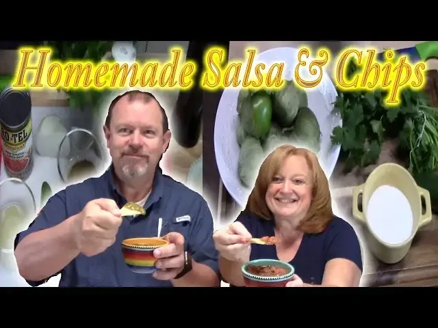 'Video thumbnail for Making Homemade Salsas & Chips | Husband uses my cookbook recipe'