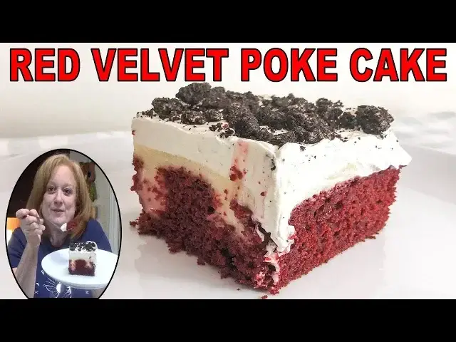 'Video thumbnail for HOW TO MAKE A RED VELVET POKE CAKE | BAKE WITH ME POKE CAKES'