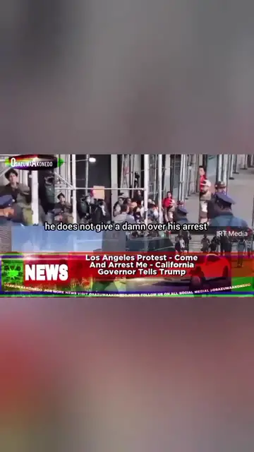 'Video thumbnail for Los Angeles Protest - Come And Arrest Me - California Governor Tells Trump '