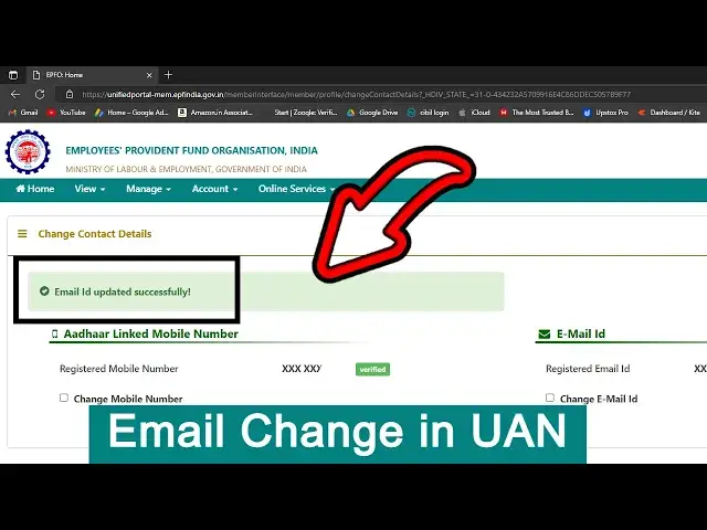 'Video thumbnail for 💥Change my registered email-id in EPF online? || UAN email Change Online'