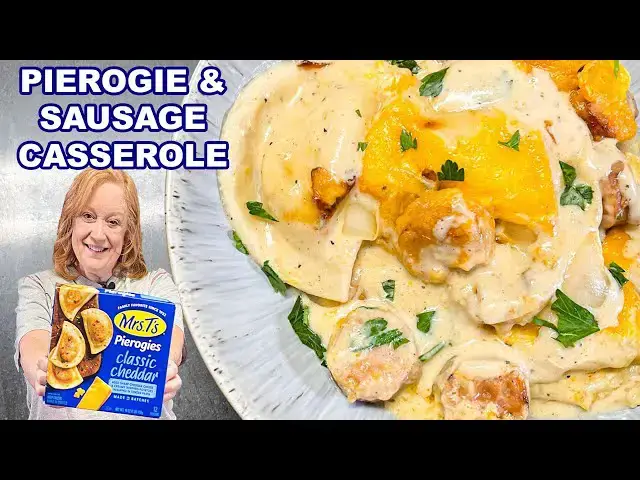 'Video thumbnail for PIEROGIE & SAUSAGE CASSEROLE, A creamy and Delicious Dinner Idea'