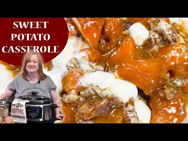 'Video thumbnail for Crockpot SWEET POTATO CASSEROLE, Favorite Thanksgiving Side Dish'