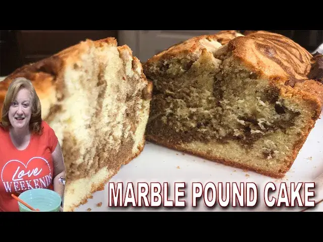 'Video thumbnail for EASY MARBLE POUND CAKE RECIPE | Bake With Me 7 Ingredient Pound Cake'