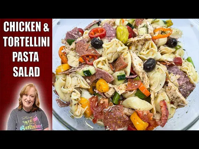 'Video thumbnail for ITALIAN PASTA SALAD with TORTELLINI and HOMEMADE Italian Dressing |  Perfect Summer Salad'