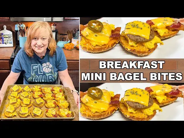 'Video thumbnail for Mini BREAKFAST BAGEL BITES'