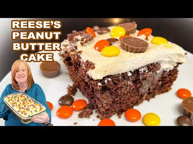 'Video thumbnail for Reese's PEANUT BUTTER CUP Poke Cake'