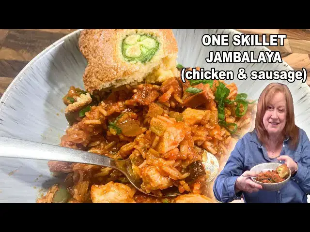 'Video thumbnail for One Skillet CHICKEN & SAUSAGE JAMBALAYA'