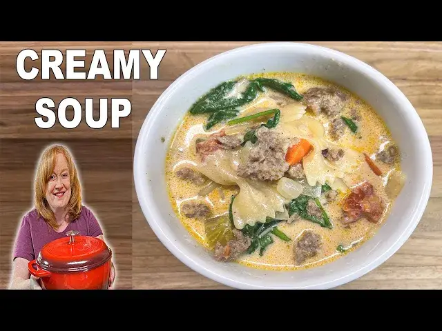 'Video thumbnail for Sausage and Pasta Soup All in One Pot Recipe | Catherine's Plates'