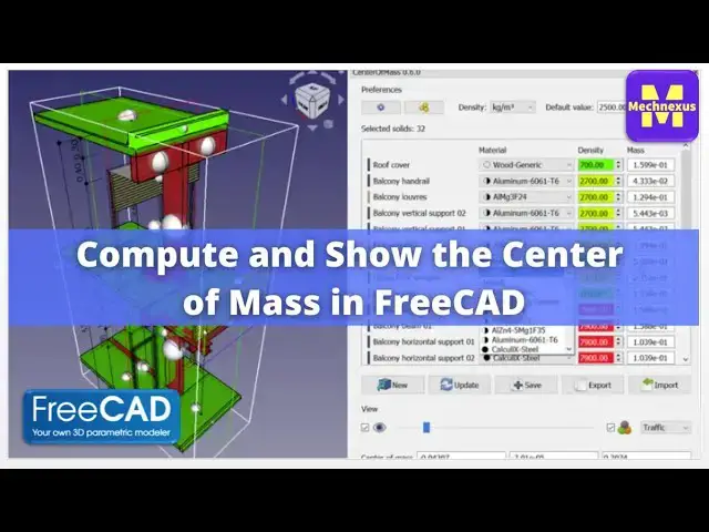 'Video thumbnail for Compute and Show the Center of Mass in FreeCAD | FreeCAD Tutorial | FreeCAD Macro |'