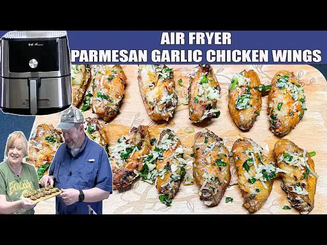 'Video thumbnail for AIR FRYER Parmesan Garlic Chicken Wings Appetizer'