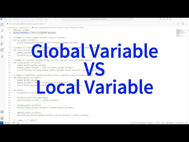 'Video thumbnail for How to Master Global and Local Variables in Python'