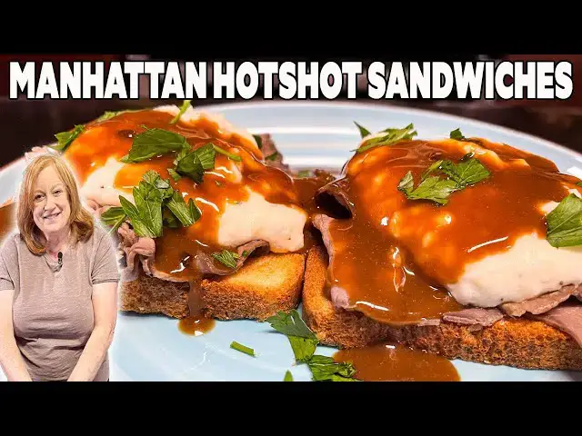 'Video thumbnail for MANHATTAN HOTSHOT Open Faced Roast Beef Sandwich'