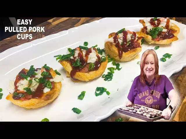 'Video thumbnail for PULLED PORK CRESCENT CUPS Easy 4 Ingredient Semi-Homemade Recipe'