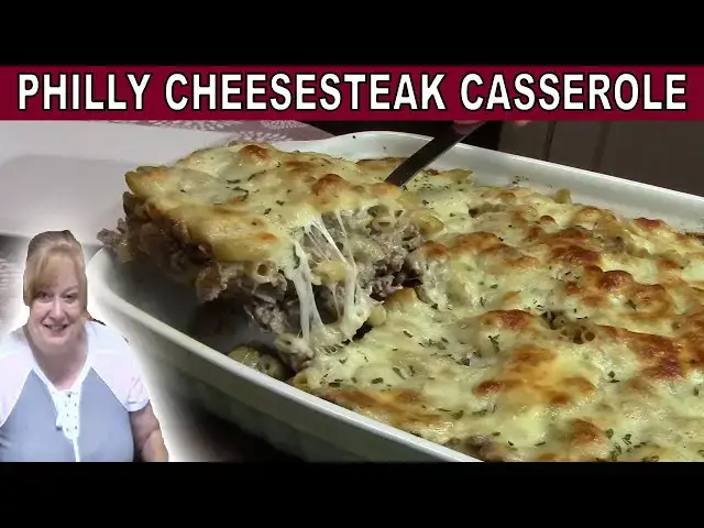'Video thumbnail for PHILLY CHEESESTEAK & PASTA CASSEROLE RECIPE | Cook with Me Easy Casserole'