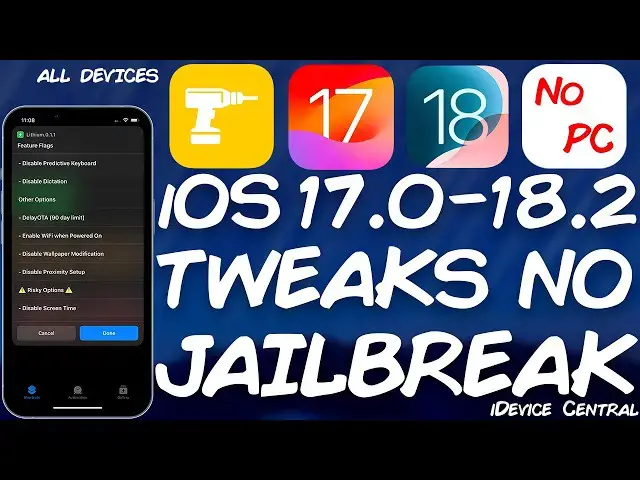 'Video thumbnail for iOS 17 - 18.2 JAILBREAK (ALL Devices): LITHIUM No-PC iOS Tweaks TOOL Released!'