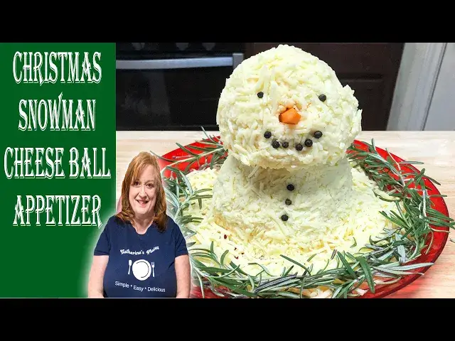 'Video thumbnail for CHRISTMAS SNOWMAN CHEESE BALL | Holiday Cheese Ball Appetizer'