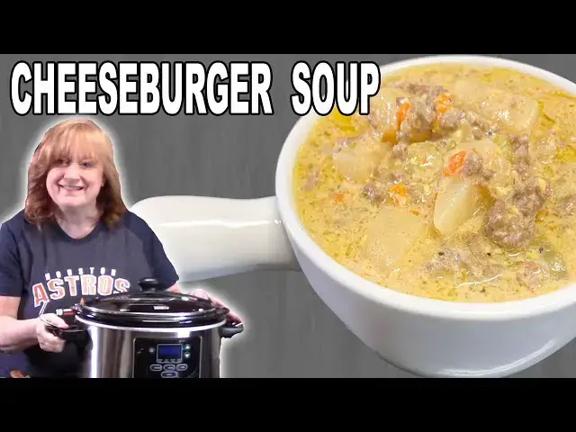 'Video thumbnail for Slow Cooker CHEESEBURGER SOUP, A Crockpot Ground Beef Soup Recipe'