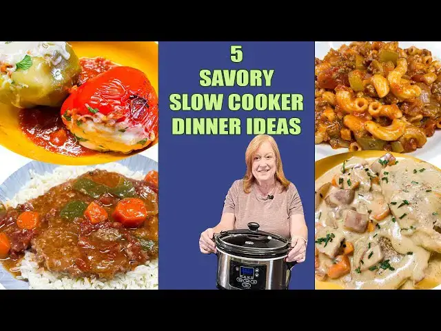 'Video thumbnail for 5 SAVORY SLOW COOKER Recipes SIMPLE EASY DELICIOUS DINNER IDEAS'