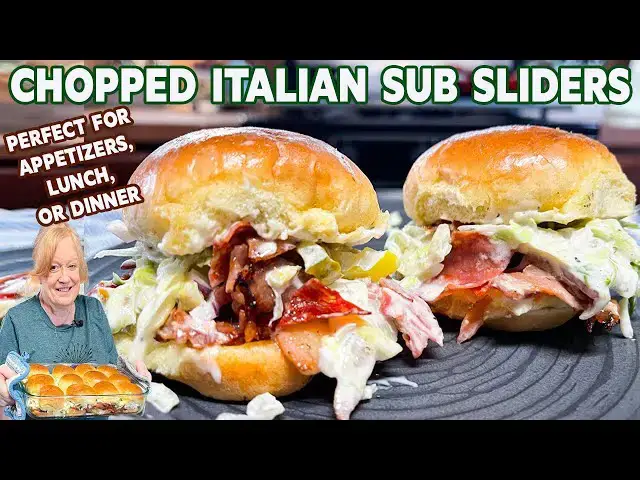 'Video thumbnail for CHOPPED ITALIAN SUB SLIDERS Appetizer, Lunch, or Dinner'