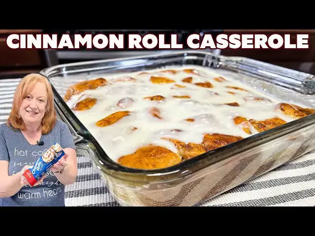 'Video thumbnail for CINNAMON ROLL CASSEROLE, A Delicious Breakfast, Brunch, or Dessert'