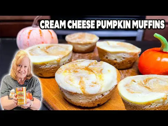 'Video thumbnail for CREAM CHEESE & PUMPKIN SWIRL MUFFINS A Delicious Fall Dessert'