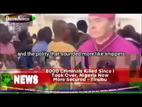 'Video thumbnail for 8000 Criminals Killed Since I Took Over, Nigeria Now More Secured - Tinubu'
