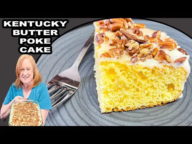 'Video thumbnail for KENTUCKY BUTTER POKE CAKE, A Box Cake Mix Recipe'