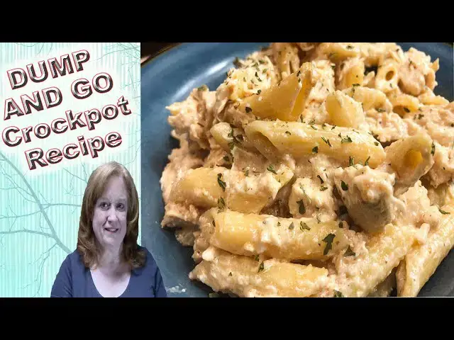 'Video thumbnail for CROCKPOT CHICKEN ALFREDO EASY RECIPE | Dump and Go Slow Cooker Chicken Alfredo with Pasta'