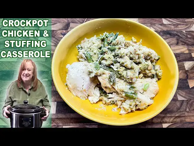 'Video thumbnail for SLOW COOKER CHICKEN, STUFFING, Green Bean Casserole in Crockpot'