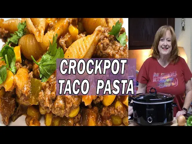 'Video thumbnail for CROCKPOT TACO PASTA CASSEROLE RECIPE | COOK WITH ME EASY CROCKPOT DINNER'