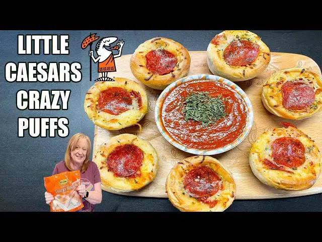 'Video thumbnail for LITTLE CAESARS CRAZY PUFFS A Pepperoni Stuffed Pizza Bite'