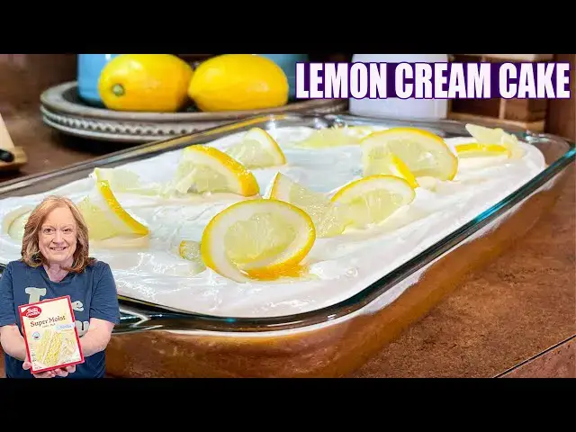'Video thumbnail for LEMON CREAM CAKE Easy with Box Cake Mix'