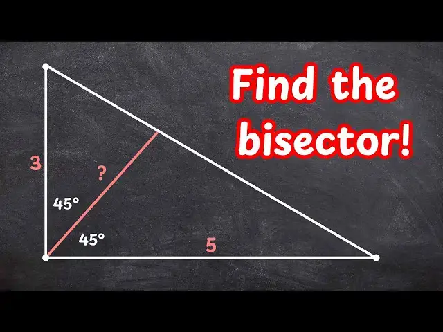 'Video thumbnail for Find the Bisector Drawn From the Right Angle'