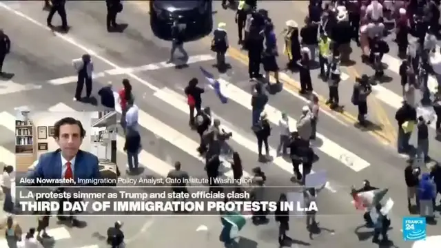 'Video thumbnail for LA protests: 'Courts will 'very carefully scrutinise' Trump's deployment of Nat'l Guard, Marines'
