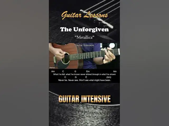 'Video thumbnail for The Unforgiven - Metallica | EASY Guitar Lessons - Chords - Guitar Tutorial  #chordgitar'