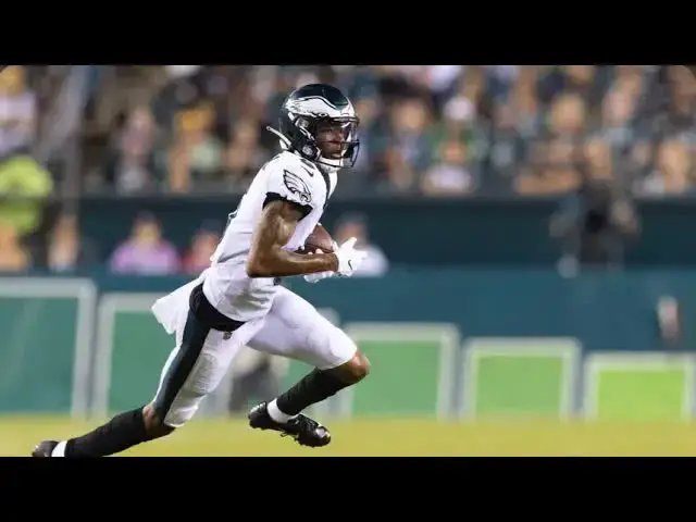 'Video thumbnail for lord brunson: devonta smith's elite route running: eagles film breakdown & roster cuts'
