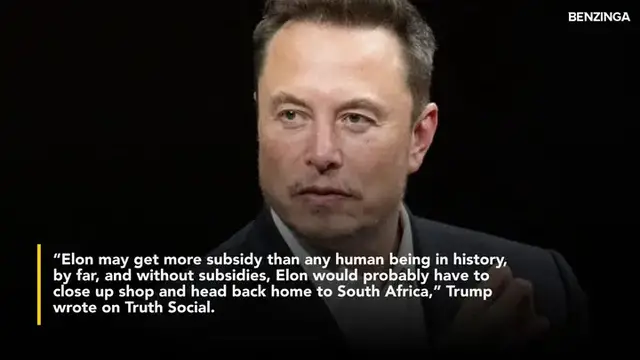 'Video thumbnail for Trump Says Elon Musk Would 'Close Up Shop And Head Back Home To South Africa' Without Subsidies'