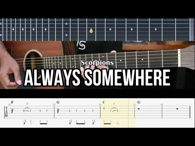 'Video thumbnail for Always Somewhere -  Scorpions | EASY Guitar Tutorial - Guitar Lessons TABS'