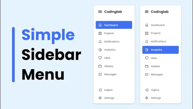 'Video thumbnail for How to make Sidebar Menu in HTML CSS & JavaScript _ Side Navigation Menu Bar'