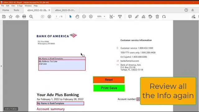 'Video thumbnail for 3 Months of Bank Statement Template Bank of America Fake Bank Statement with Paystub'