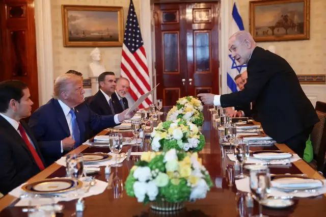 'Video thumbnail for Netanyahu presents Trump with Nobel Peace Prize nomination'