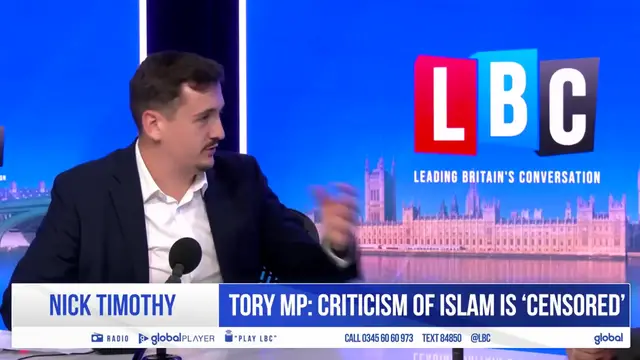 'Video thumbnail for Tory says criticism of Islam is ‘censored’ and wants burqa banned | LBC'