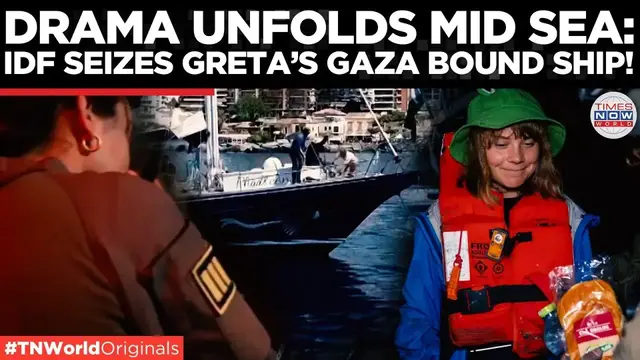 'Video thumbnail for Gaza-Bound Aid Ship Intercepted by Israel — Greta Among Those Detained | Times Now World'