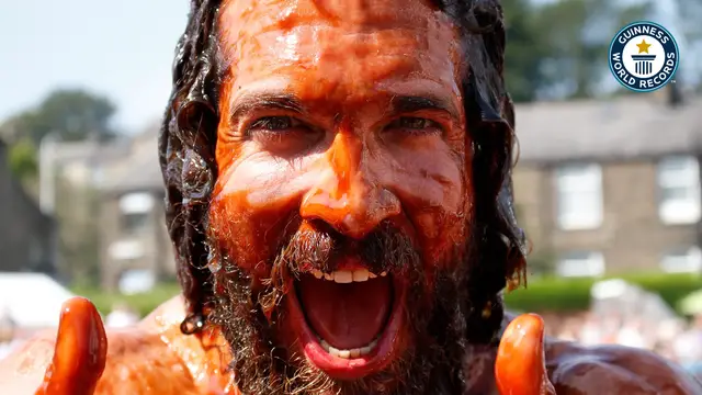 'Video thumbnail for Joel Hicks wins sixth world gravy wrestling championship'
