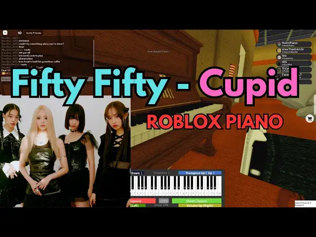 'Video thumbnail for Fifty Fifty - Cupid (VERY EASY Roblox Piano Tutorial + SHEETS)'