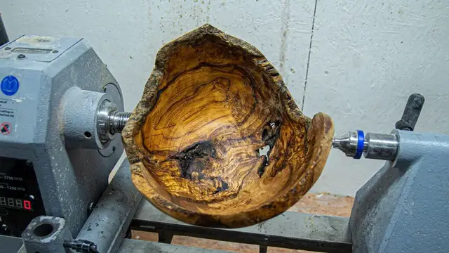 'Video thumbnail for Woodturning - Olive Bowl to Piece of Art'
