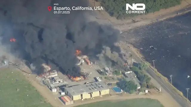 'Video thumbnail for Explosion at California fireworks site sets off massive fire'