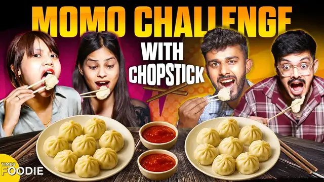 'Video thumbnail for Momo Eating Challenge with Chopsticks Under 1 Minute | Fun eating challenge | The Foodie'